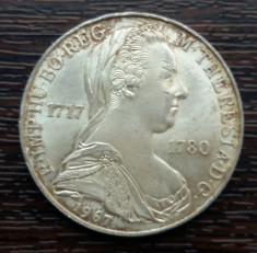 (A1082) MONEDA DIN ARGINT AUSTRIA - 25 SCHILLING 1967, MARIA THERESIA foto