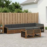 vidaXL Set de canapele de exterior cu pernă 8 pcs Natural și Antracit 3383505