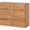 Comoda din lemn si furnir, cu 4 sertare si 1 usa Montenegro 44 Stejar Rustic, l108xA48xH87 cm