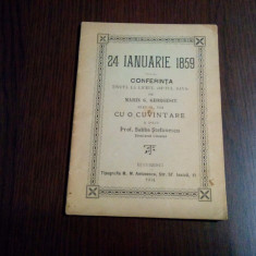 SABBA STEFANESC - Cuvantare - 24 Ianuarie 1859 - Tip. M. M. Antonescu, 1904, 25p