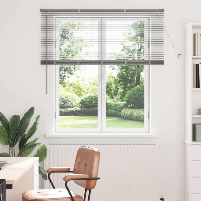 Jaluzea pentru Fereastră Argintiu 80 x 130 cm Aluminiu
