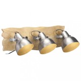 Lampa de perete industriala argintiu 68x23 cm lemn mango E27 GartenMobel Dekor, vidaXL