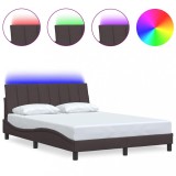 Cumpara ieftin Cadru de pat fara saltea, Hanko, maro inchis, 140x200 cm, textil