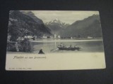 Carte poștală Elvețiană originală &ndash; Fl&uuml;elen, Vedere spre Bristenstock,Piesă de colecție La Belle &Eacute;poque(cel mai probabil din perioada 1900&ndash;1940), Necirculata, Printata