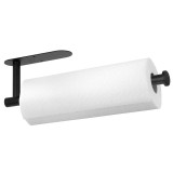 Suport hartie igienica din otel, prindere fara gaurire, 33.5cm, negru Household NewTrend