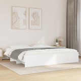 VidaXL Cadru de pat, alb, 200x200 cm, lemn prelucrat