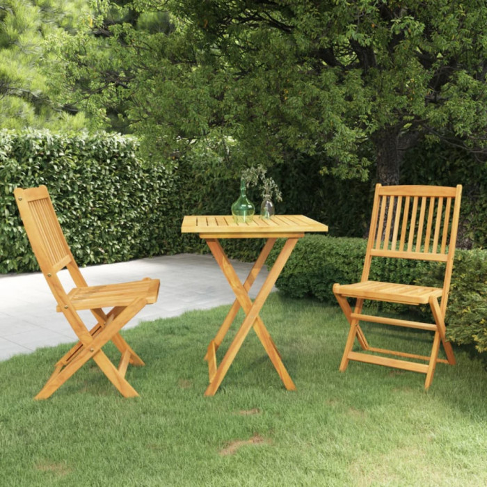 Set mobilier gradina, pliabil, 3 piese, lemn masiv acacia GartenMobel Dekor