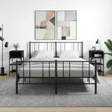 vidaXL Noptiere, 2 buc., negru, 35x34,5x70 cm, lemn compozit