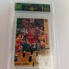 Cartonas de colectie 1991-92 UPPER DECK MICHAEL JORDAN - gradat 9.0 MINT