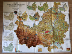 plansa harta judetul Cluj 1980 + 10 alte imagini cu harta judetul Cluj foto