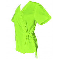 Halat Medical Pe Stil, Tip Kimono Verde Lime, Model Daria - M