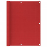 Paravan de balcon, roșu, 120x500 cm, HDPE, vidaXL