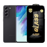 Folie de Protectie pentru Samsung Galaxy S21 FE, TEO, Sticla Securizata ESD, Margini Negre, Rezistenta la Zgirieturi, Antistatica, 0.35 mm, Transparen