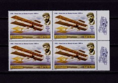 ✅RO 2008 LP 1793 &quot;Aviatie-100 ani primul zbor 1000m&quot;,bloc 4+2 tabs(st./dr.!),MNH