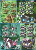 Aitutaki 2008 - Fauna WWF, fluturi, serie KLB neuzate