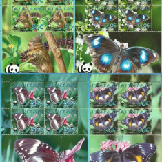 Aitutaki 2008 - Fauna WWF, fluturi, serie KLB neuzate