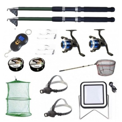 Set 2 lansete ultra carp 2.4, cantar electronic, 2 mulinete yf200, 2 forfati, 2 gute foto