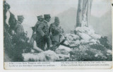 WW1 MILITARi THE KING AND HIS STAFF NEAR THE FIRST BATTLE LINE VINTAGE POSTCARD