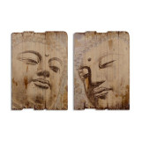 Pereche de tablouri din lemn vintage cu Budha SK-60