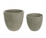 Cumpara ieftin Set 2 ghivece flori fibra sticla verde 36x33 cm, 43.5x41 cm