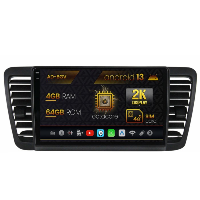 Navigatie Subaru Legacy (2004-2010), Android 13, V-Octacore 4GB RAM + 64GB ROM, 9.5 Inch - AD-BGV9004+AD-BGRKIT338