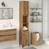 vidaXL Dulap de baie, stejar artizanal, 30x30x190 cm, lemn prelucrat