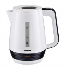 Fierbator Heinner HEK-17WH, 1.7 L, element incalzire inox, oprire automata, plastic, Negru/Alb foto