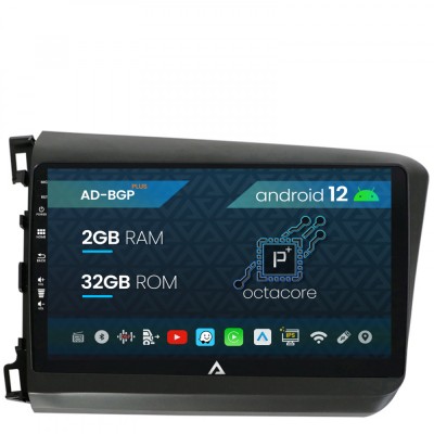 Navigatie Honda Civic (2012-2015), Android 12, P-Octacore 2GB RAM + 32GB ROM, 9 Inch - AD-BGP9002+AD-BGRKIT007 foto