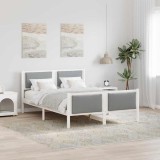 vidaXL Cadru de pat cu headboard Gri deschis 140 x 200 cm țesătură 3394267
