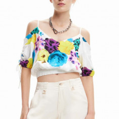 Desigual bluza femei, culoarea alb, modelator