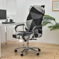 Husa elastica cu model pentru scaun de birou pivotant foto