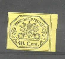 Italy Church State 1867 Coat of arms 40C, Mi.17 MLH AM.323 foto