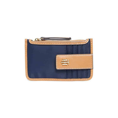 Portmoneu din piele pentru femei Tommy Hilfiger Julia Zip Card Case Navy, Albastru foto