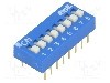 Intrerupator DIP, 2 pozitii, montare THT, 8 sectiuni, ECE - EDG108S