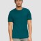 Tricou barbati din bumbac cu decolteu la baza gatului, logo, Turcoaz, L