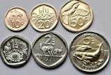 Set 6 monede 10,20,50 cents, 1,2,5 Rand 2023-2024 Africa de Sud, unc,