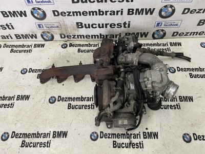 Turbina mare mica,ansamblu biturbo BMW F30,F10,F12,F01,X3,X5,X6 313cp foto