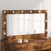 VidaXL Oglindă de toaletă cu oglindă Stejar fumuriu 100 x 55 x 18 cm 868305