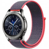 Cumpara ieftin Curea ceas Smartwatch Samsung Galaxy Watch 4, Watch 4 Classic, Gear S2, iUni 20 mm Soft Nylon Sport, Purple-Electric Pink