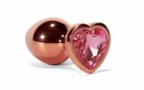 Dop Anal X-MEN Secret Shine Metal Butt Plug Rose Gold Heart L, 9,5 cm