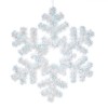 Decoratiune de Perete Craciun, Fulg de Zapada, Tinsel Alb Holografic, 46x46 cm, Oem