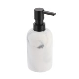 Dispenser Săpun Polirășină Design Marmură 300 Ml &ndash; Alb