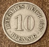 C50 - Moneda foarte veche - Germania - 10 pfennig - 1907 litera A
