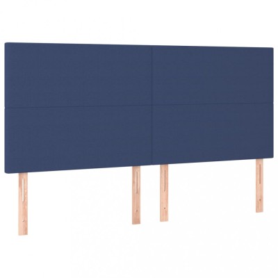 Tablii de pat, 4 buc, albastru, 80x5x78/88 cm, textil foto