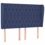 Cumpara ieftin Tablie de pat cu aripioare, albastru, 147x23x118/128 cm, textil