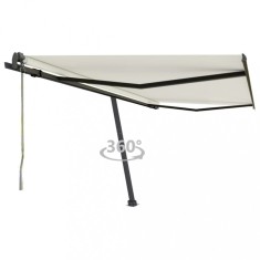 vidaXL Copertină autonomă retractabilă automat, crem, 450x350 cm 3069847