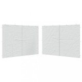 Cumpara ieftin Perete lateral cort petrecere, 2 buc., alb, PE, cu fermoar