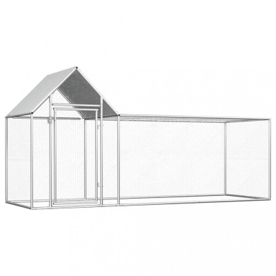 vidaXL Coteț pentru păsări, 3 x 1 x 1,5 m, oțel galvanizat foto