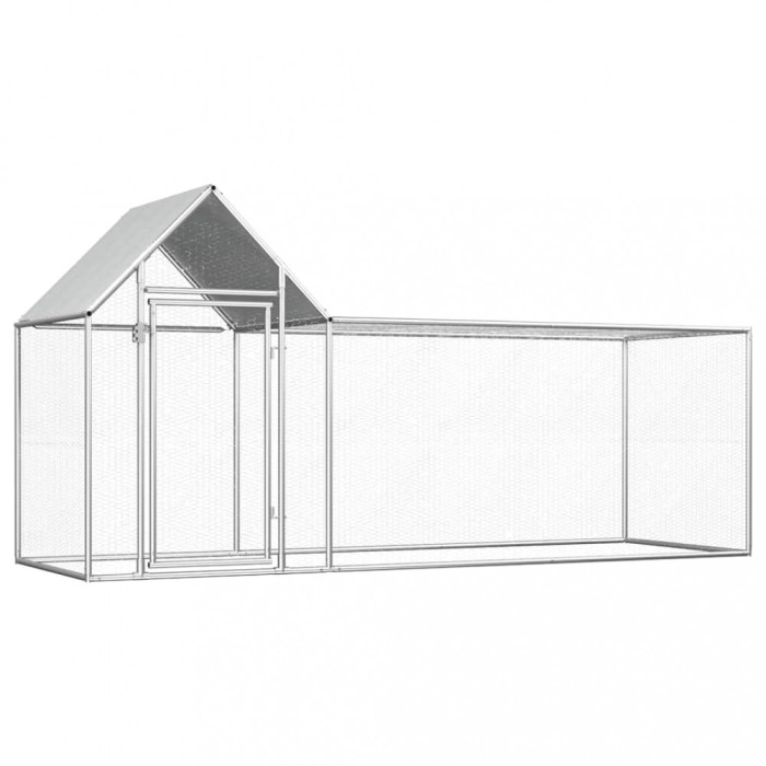 vidaXL Coteț pentru păsări, 3 x 1 x 1,5 m, oțel galvanizat