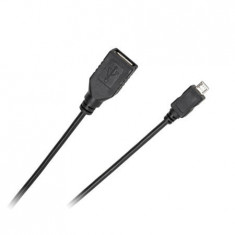 Cablu adaptor OTG USB mama la micro USB tata 0.2m Cabletech